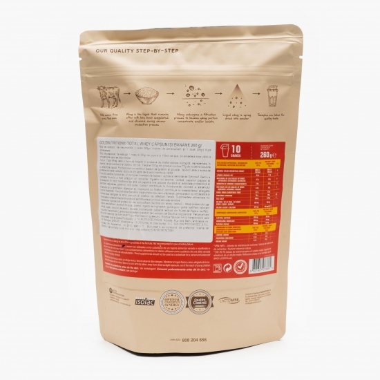 Total Whey cu aromă de căpșuni și banane 260g