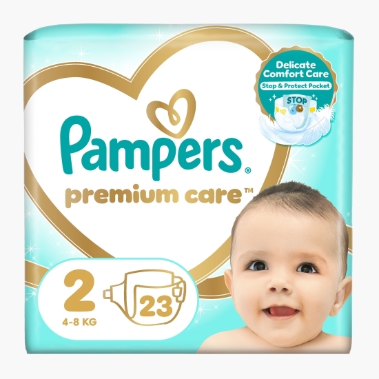 Scutece Premium Care nou-născut, mărimea 2, 4-8 kg, 23 buc