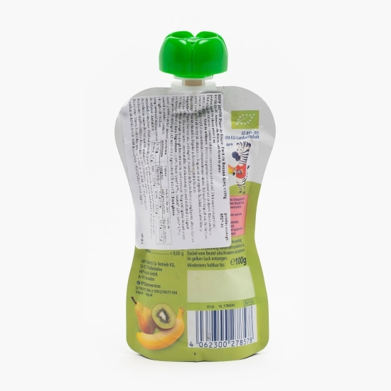 Piure ecologic de pară cu banană și kiwi, +1 an, 100g