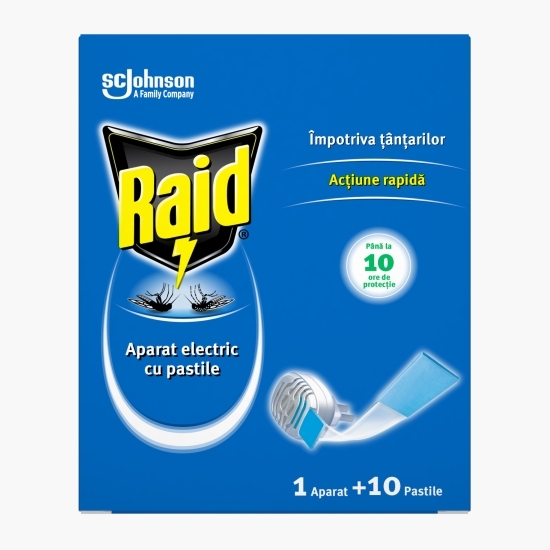 Aparat electric împotriva tânțarilor cu 10 pastile laminate
