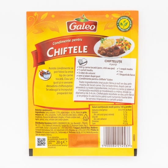 Condimente pentru chiftele 20g