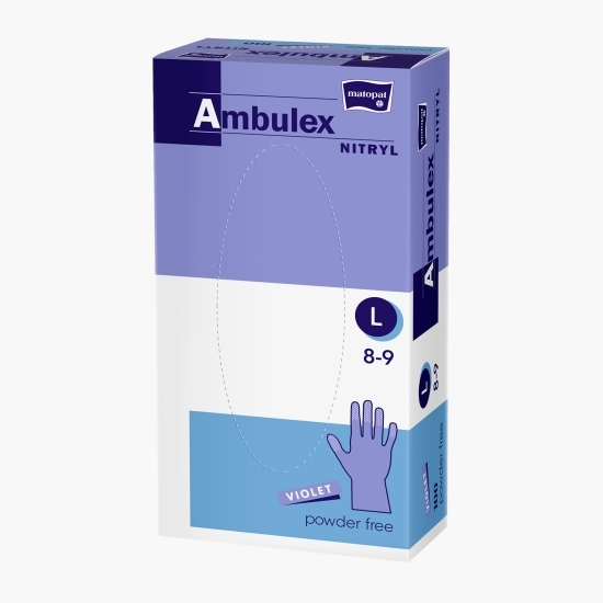 Mănuși nesterile nepudrate, violet, L, 100 buc