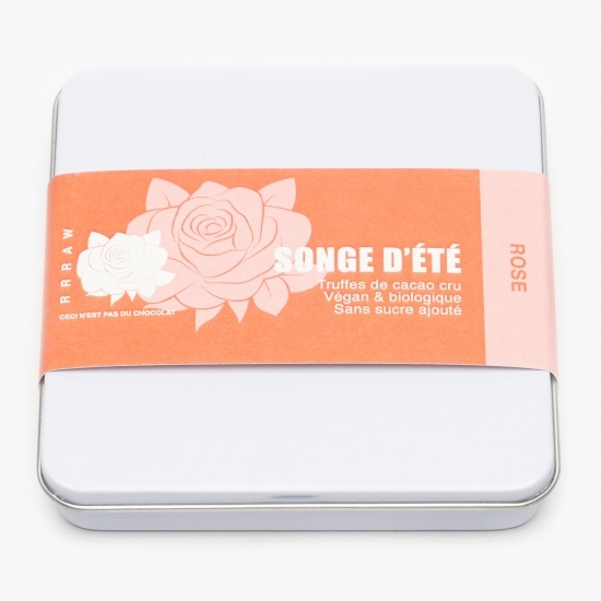 Trufe de cacao crudă cu migdale, curmale și trandafiri eco 100g