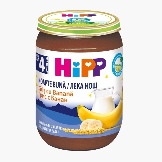 Griș „Noapte bună” ecologic cu banană, +4 luni, 190g