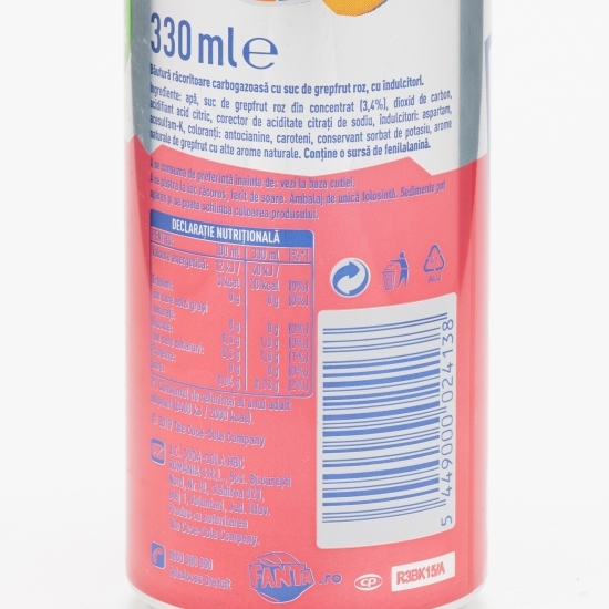 Băutură carbogazoasă grepfrut zero zahăr 0.33l