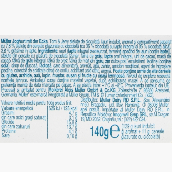 Iaurt mix Tom&Jerry cu steluțe ciocolată 140g
