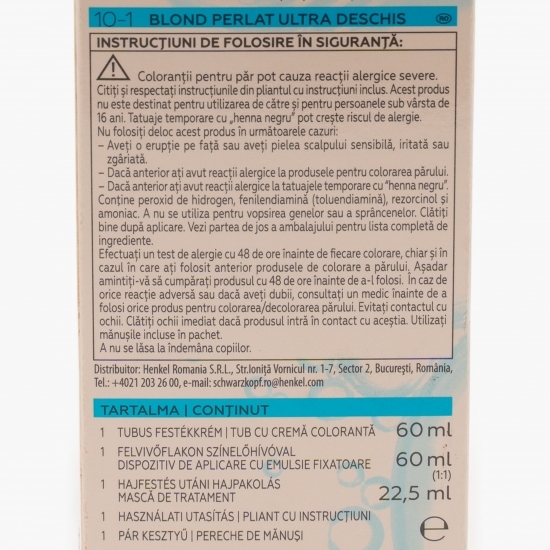Vopsea de păr permanentă Color 10-1 blond perlat ultra deschis 142.5ml