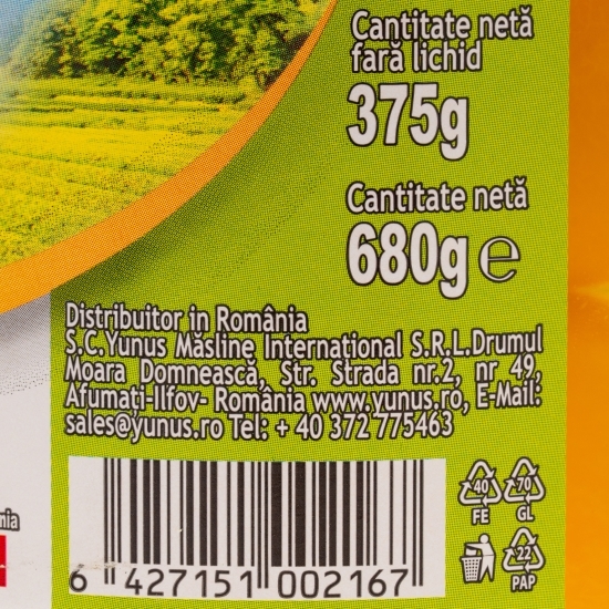Compot de piersici jumătăți în sirop slab îndulcit, 680g