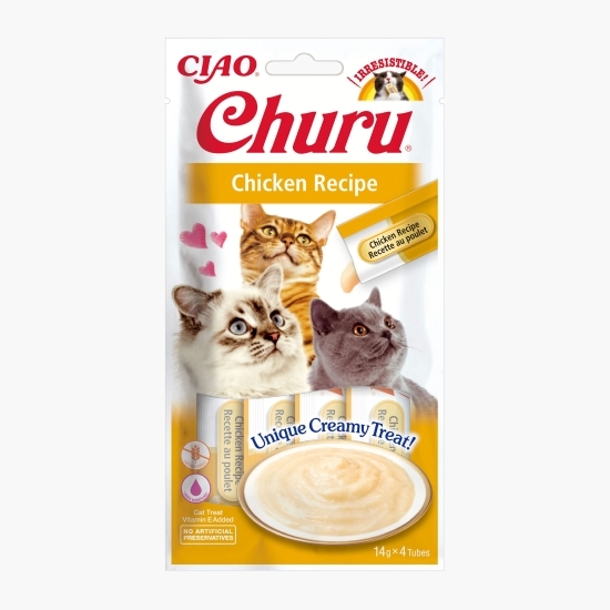 Recompense cremoase pentru pisici Churu Pui 4x14g (56g)