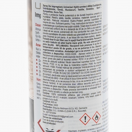 Spray împregnare pentru materiale din piele și textile Universal 400ml