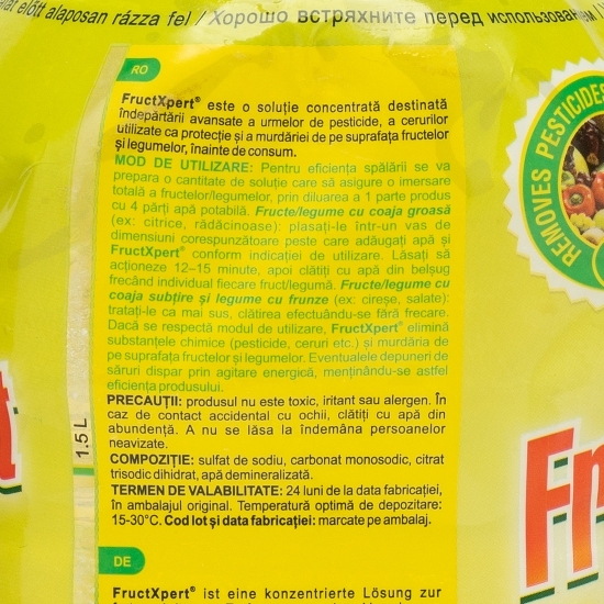 Soluție concentrată pentru spălarea fructelor și legumelor 2l