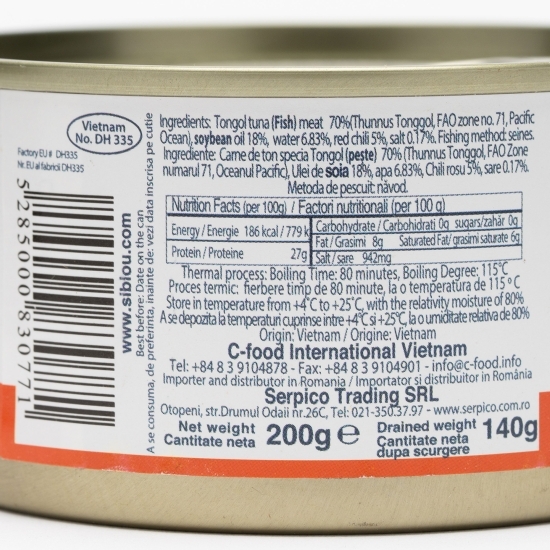 Ton solid în ulei și chili 200g