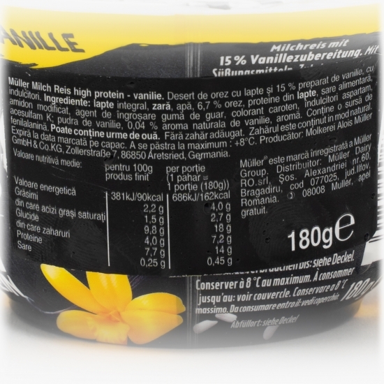 Orez cu lapte High Protein vanilie 180g 