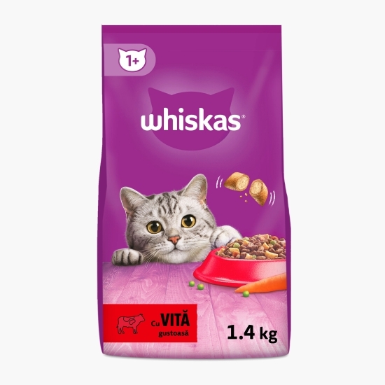Hrană uscată pentru pisici adulte, 1.4kg, cu vită 