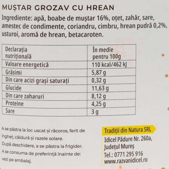 Muștar Grozav cu hrean 310g