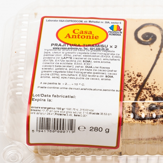 Prăjitură tiramisu x2 280g 