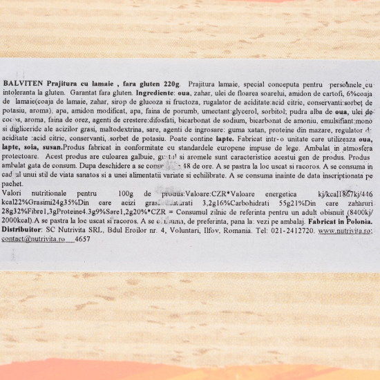 Chec cu lămâie fără gluten 220g