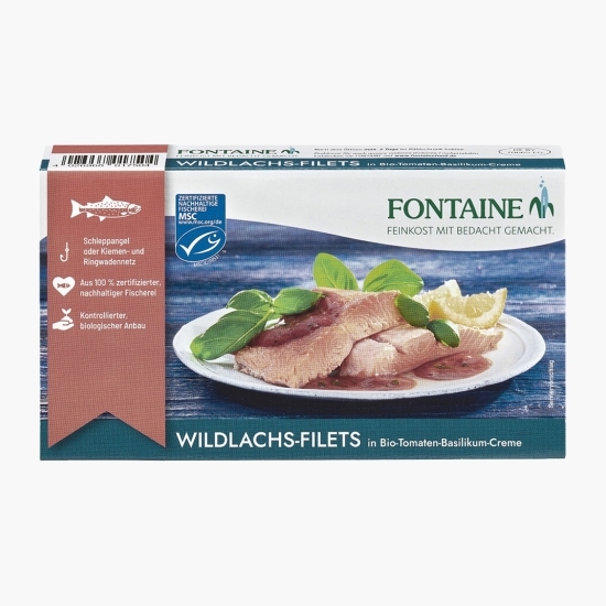 File de somon sălbatic în sos de tomate cu busuioc 200g