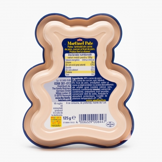 Pateu tartinabil din carne de porc, curcan și ficat de porc, 125g