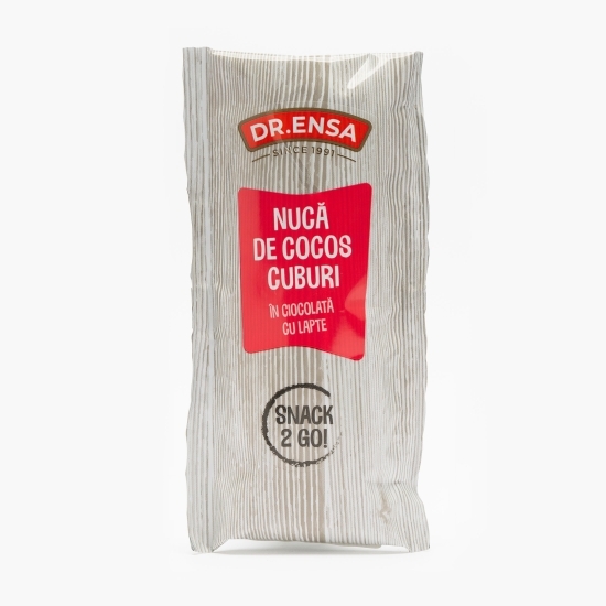 Nucă de cocos cuburi în ciocolată cu lapte 50g