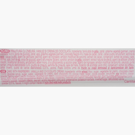 Prajitura casei cu zmeură și cremă de ciocolată 55g