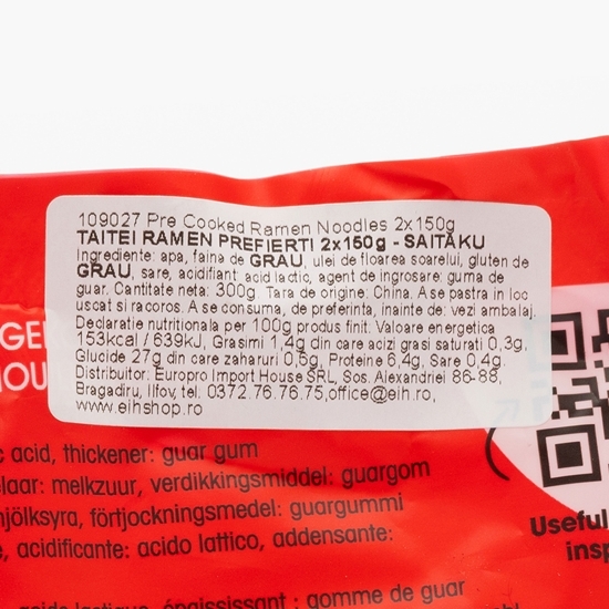 Tăiței Ramen Noodles prefierți 2x150g