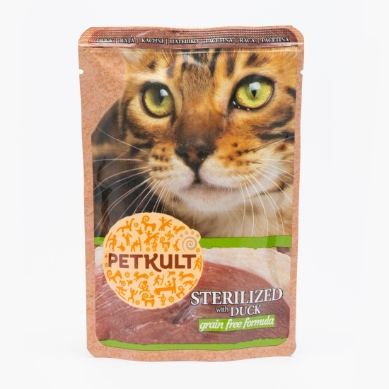 Hrană umedă pentru pisici sterilizate, cu rață, 100g 