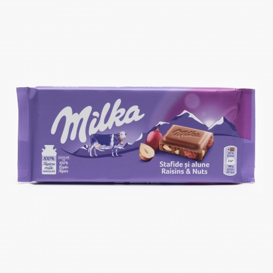 Ciocolată cu stafide și alune mărunțite 100g