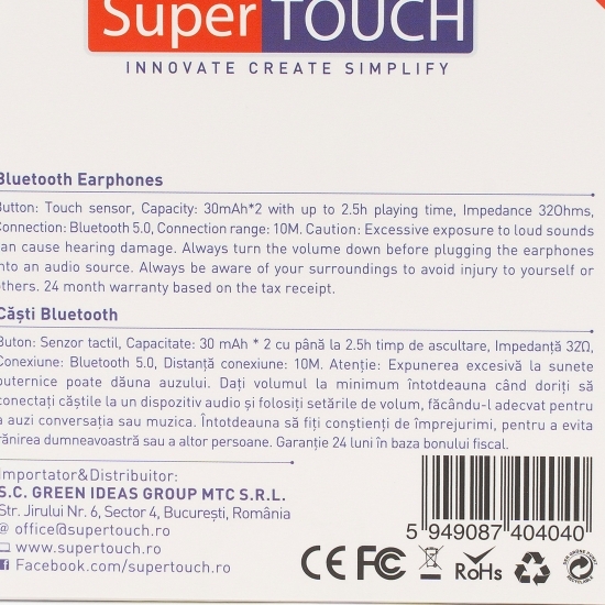 Cască bluetooth stereo TWS STH-4040