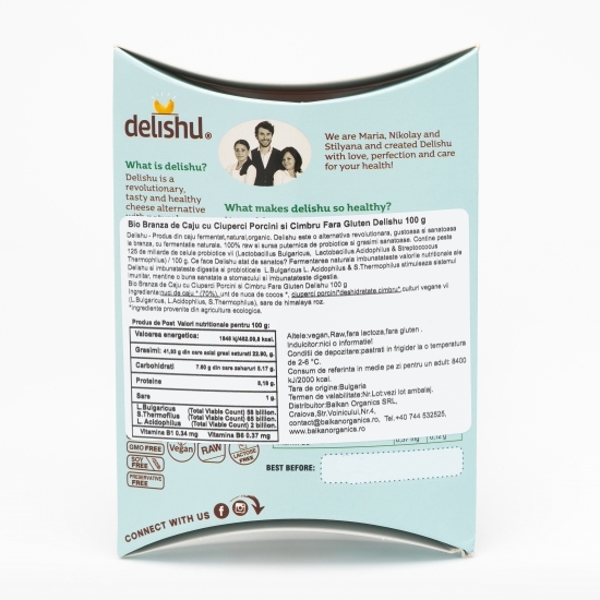 Specialitate eco de caju cu ciuperci porcini și cimbru fără gluten 100g