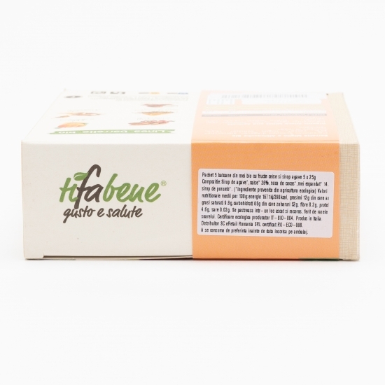 Pachet 5 batoane din mei eco cu fructe caise și sirop agave 5x25g