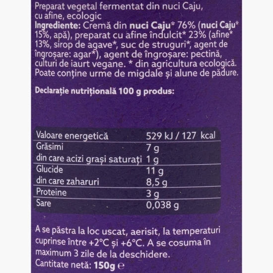 Produs fermentat Joyurt din caju cu afine eco 150g