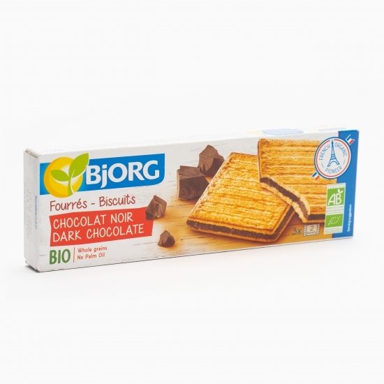 Biscuiți ecologici umpluți cu ciocolată neagră 150g
