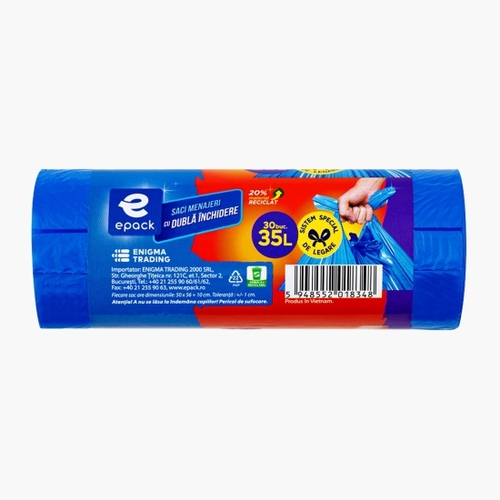 Saci menajeri cu dublă închidere 35l, rolă 30 buc