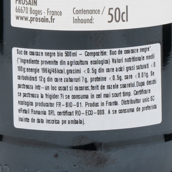 Suc de coacăze negre eco 500ml