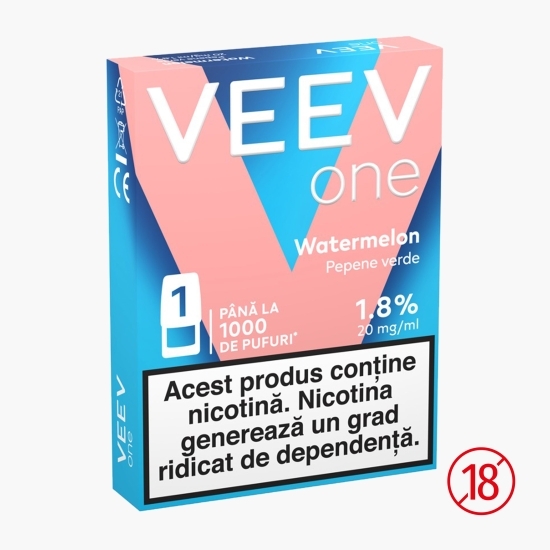 Capsulă pentru țigară electronică Watermelon 1.8%, 20mg/ml nicotină, 1000 puffs