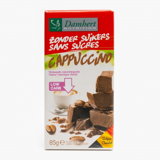 Ciocolată neagră cu aromă cappuccino, fără zahăr 85g