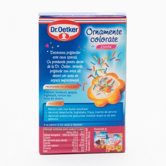 Ornamente colorate din zahăr pentru decorarea deserturilor 80g