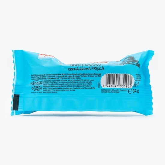 Biscuiți cacao cu cremă cu aromă de frișcă 34g