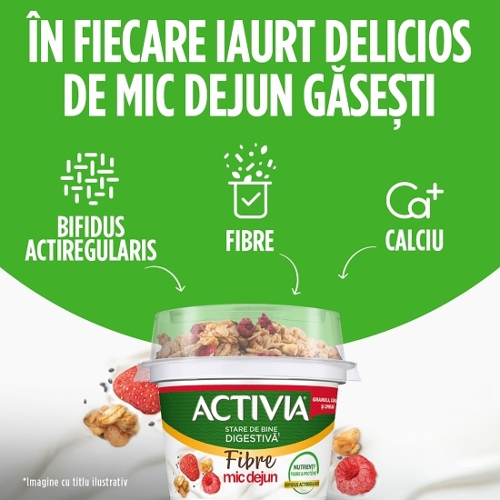 Iaurt Mic dejun cu granola, fructe roșii și semințe de chia 165g