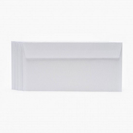 Set 25 plicuri corespondență, DL, siliconic, alb, 110x220 mm