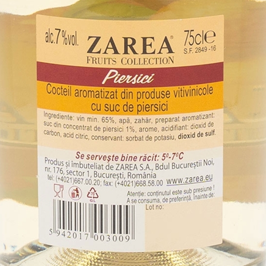 Vin spumant cu aromă de piersică Fruits, 7%, 0.75l