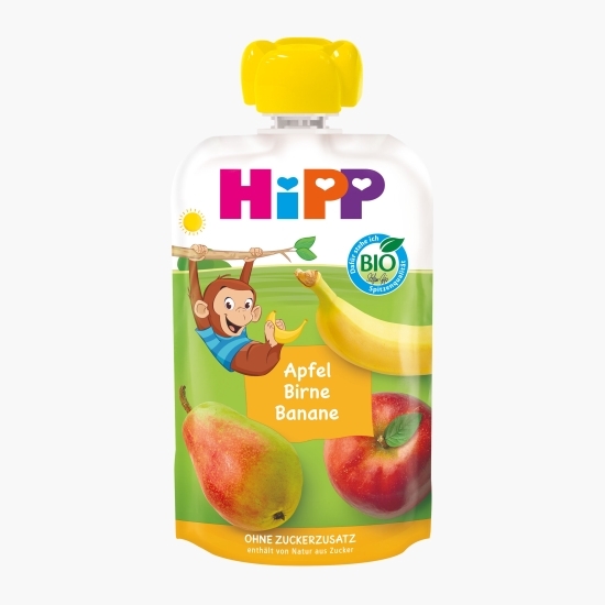 Piure ecologic de măr, pară și banană, +1 an, 100g