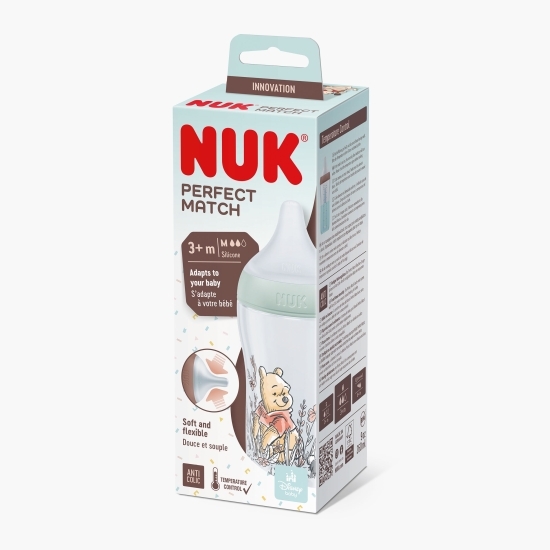 Biberon Perfect Match cu Winnie the Pooh, M, +3 luni, 260ml