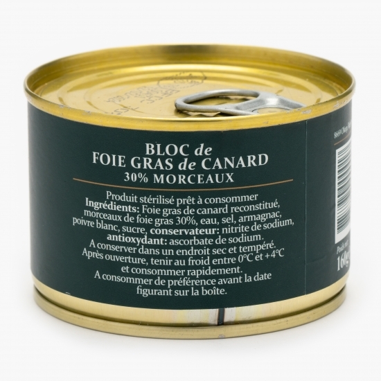 Bloc de foie gras de rață 30% bucăți întregi 160g
