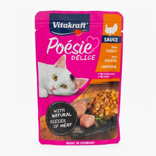Hrană umedă pentru pisici Poesie, cu piept de curcan în sos, 85g