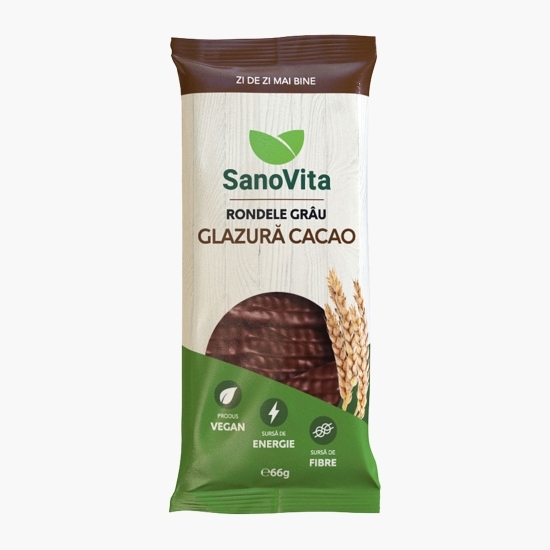 Rondele din grâu cu glazură de cacao 66g