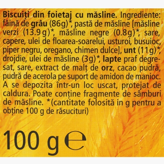 Spirale din foitaj cu măsline negre și verzi 100g