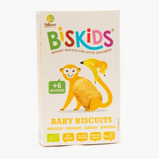 Biscuiți eco, fără zahăr pentru copii, cu banane, +6 luni 120g