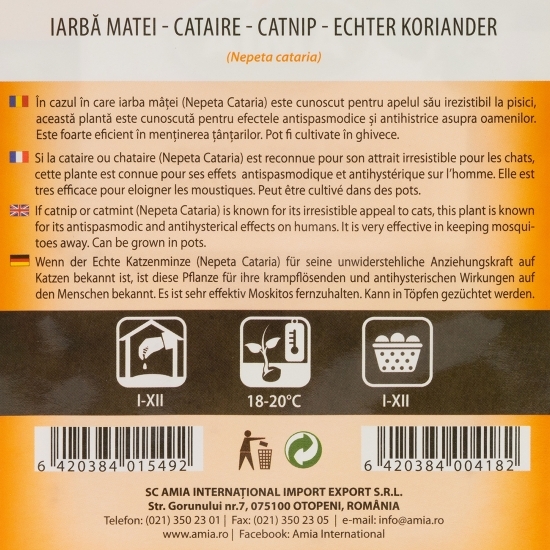 Semințe de iarba pisicii 0.5g